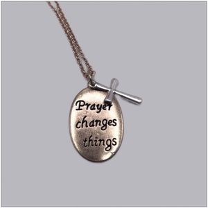 Prayer Changes Things Christian Necklace